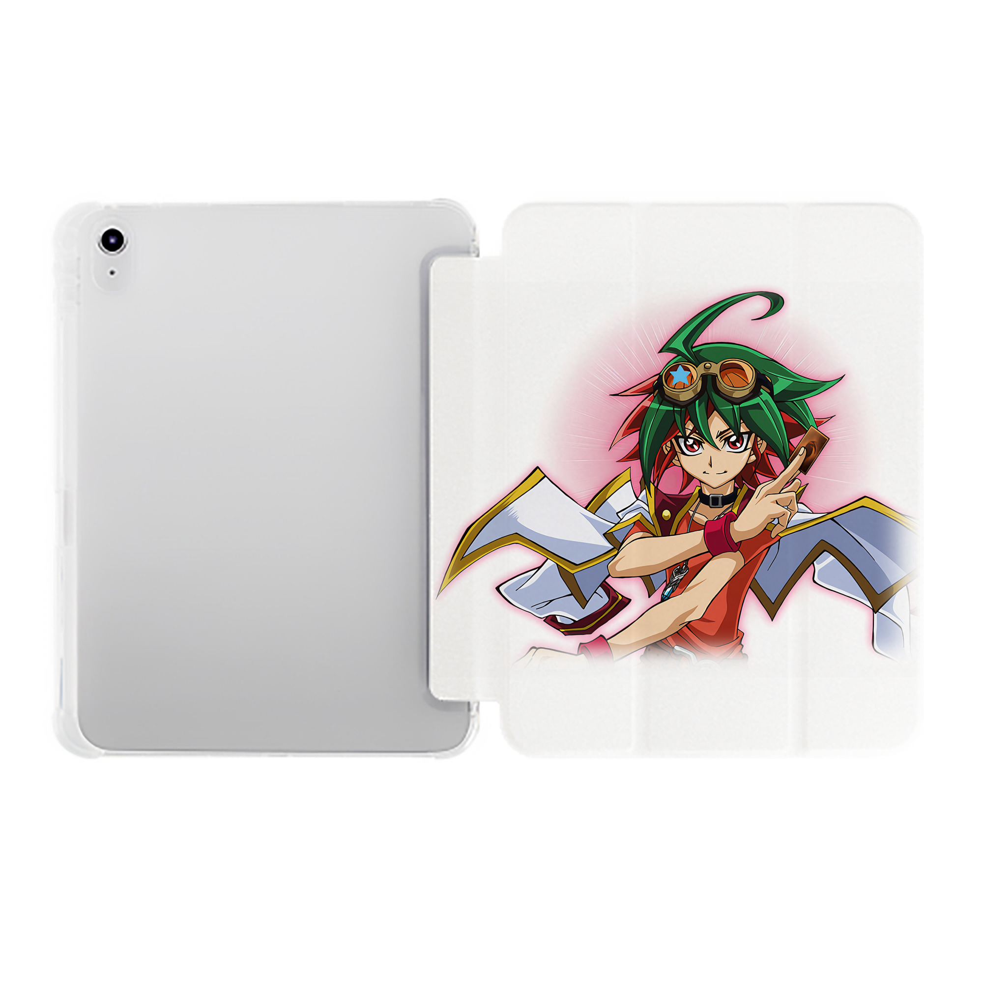 （画像用） 遊☆戯☆王 Yu-Gi-Oh! IPad ケース ペン収納付き 三つ折りスタンド PUレザー×シリコン 対応機種9.5/10.5/10.9インチ